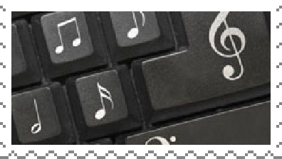 keyboard with music notes